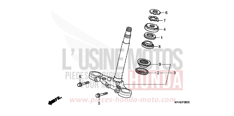 STEERING STEM for CBF1000 ABS QUASAR SILVER METALLIC (NHA48) from 2010
